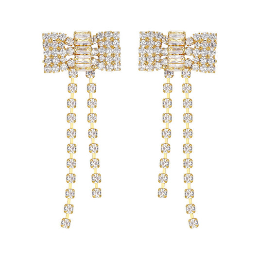 Bow tassel earrings