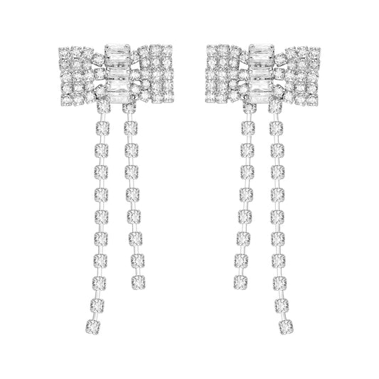 Bow tassel earrings